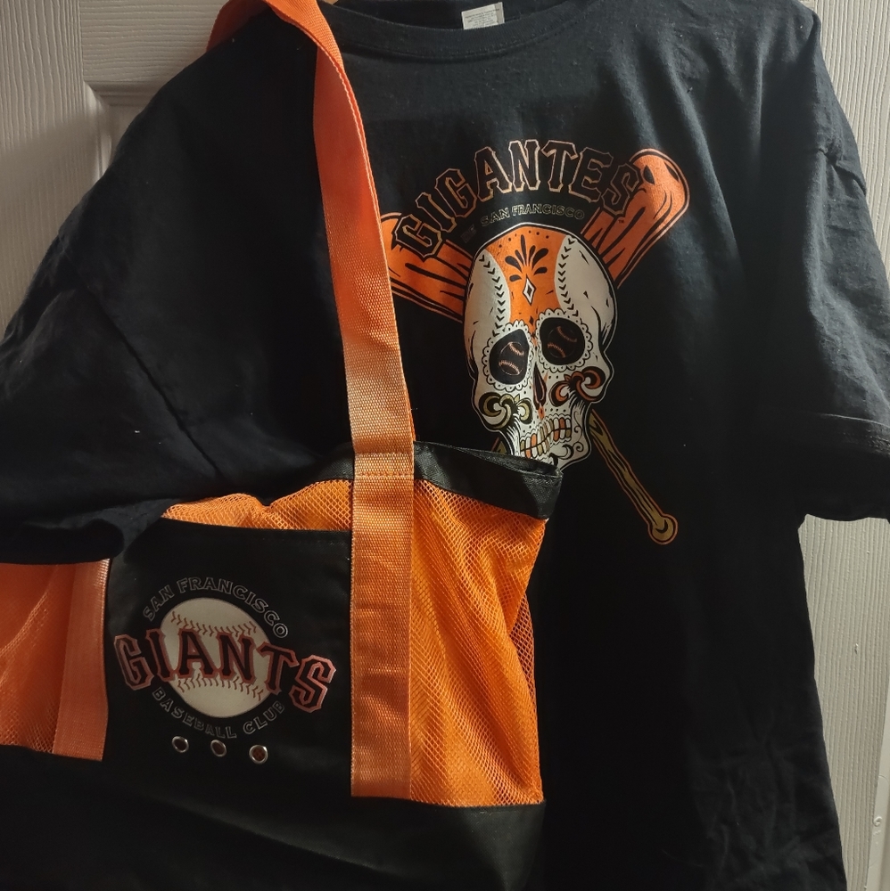 San Francisco Giants (GIGANTES)2xl Tee and zipper tote bag bundle